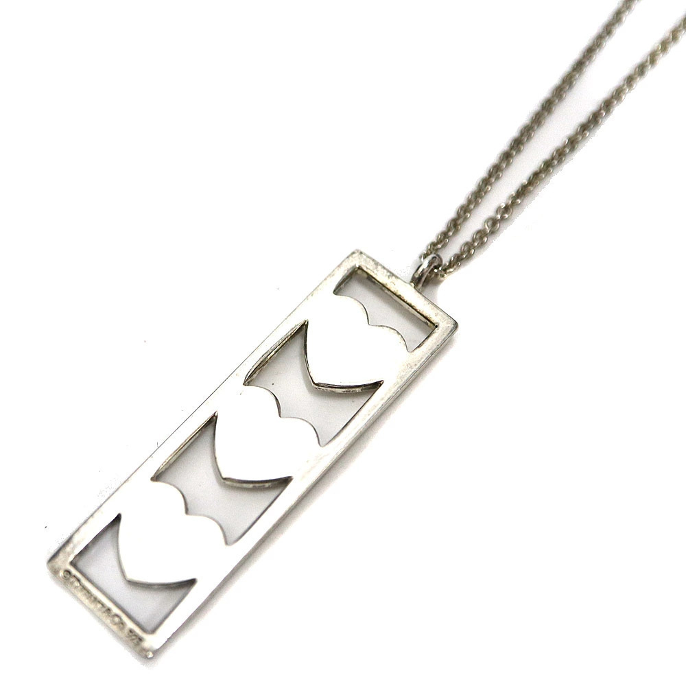 Tiffany Co Paloma Picasso Triple Heart Necklace Sterling Silver